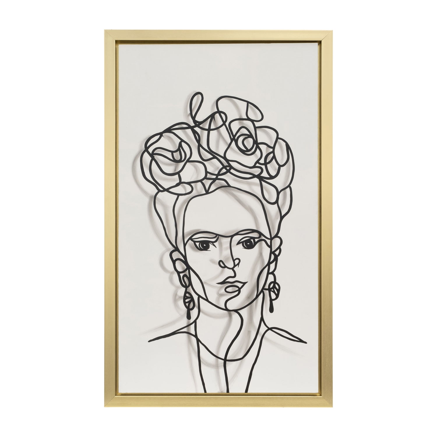 Hand Painted Frida Illusion - White / Black
