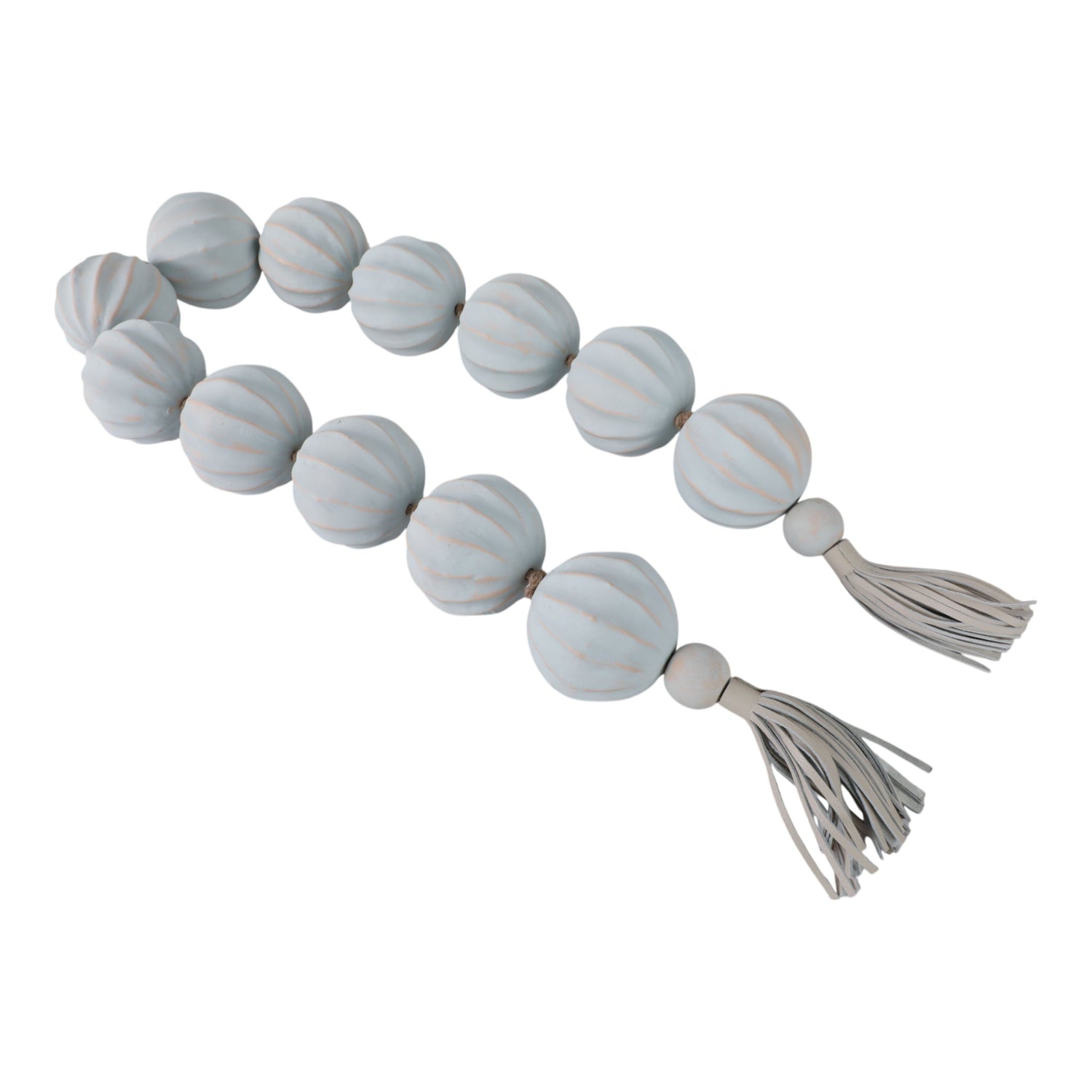 Newbridge Eco-Mix Garland With Leather Tassels - Light Blue