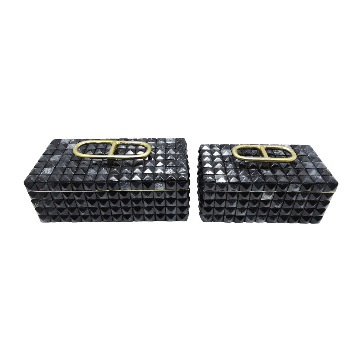 11 / 14" Bente Resin Boxes (Set of 2) - Gray