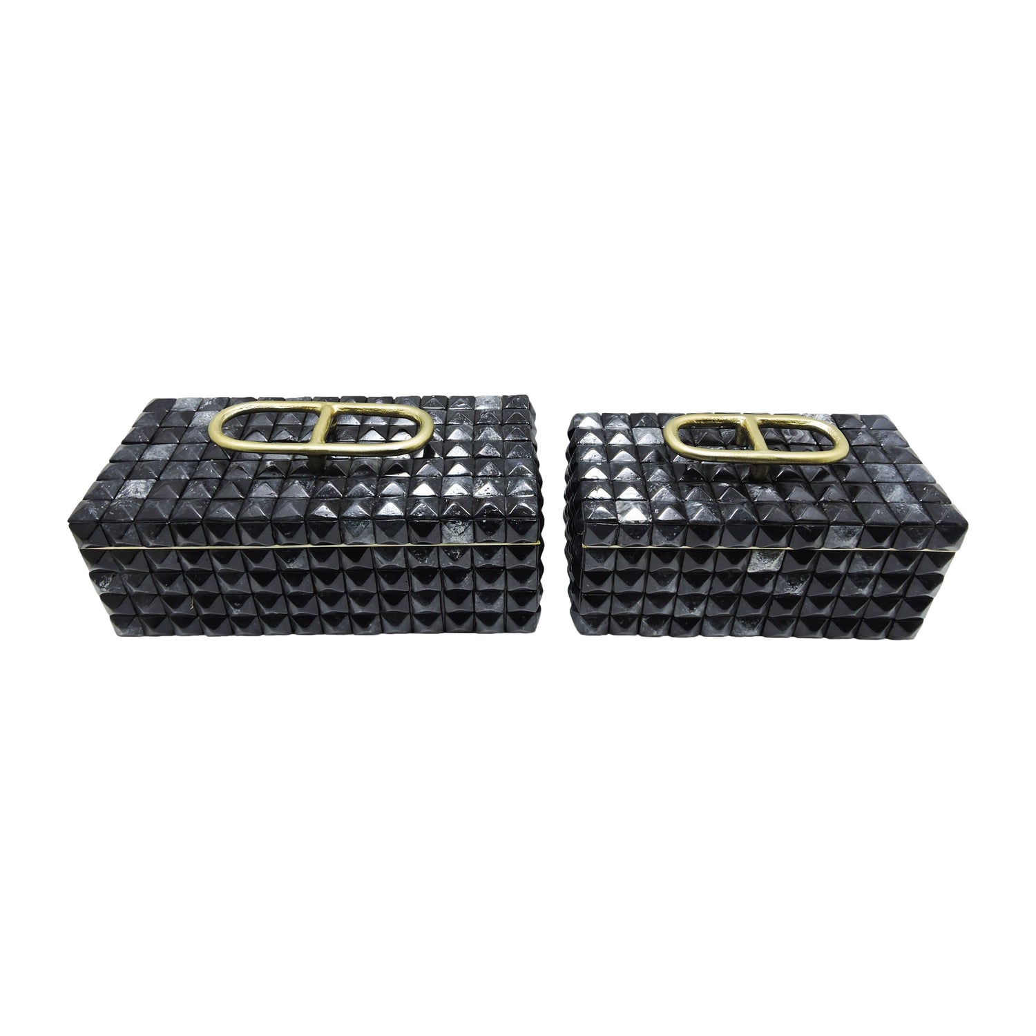 11 / 14" Bente Resin Boxes (Set of 2) - Gray