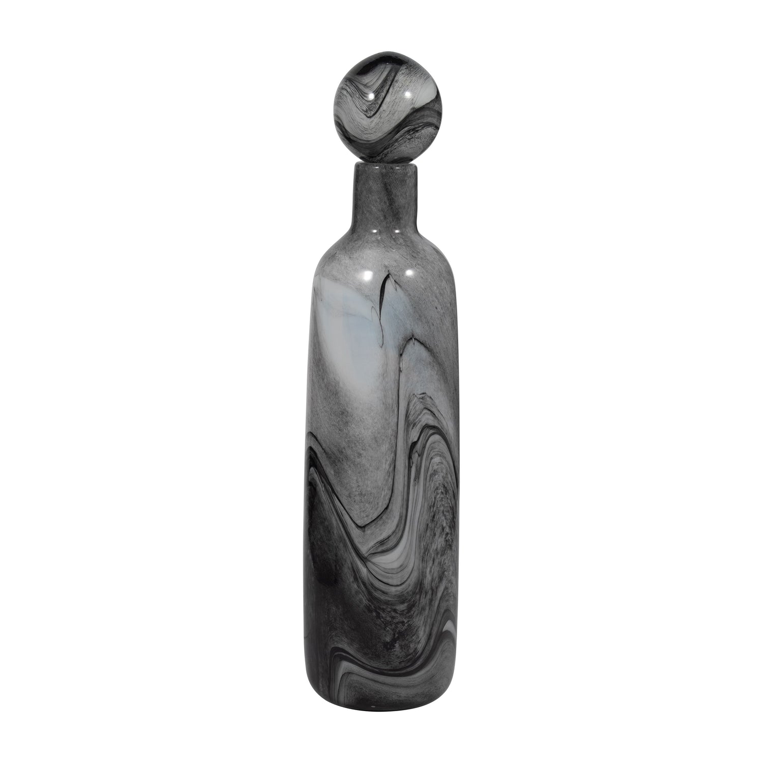 22" Katrina Swirl Lidded Bottle - Gray