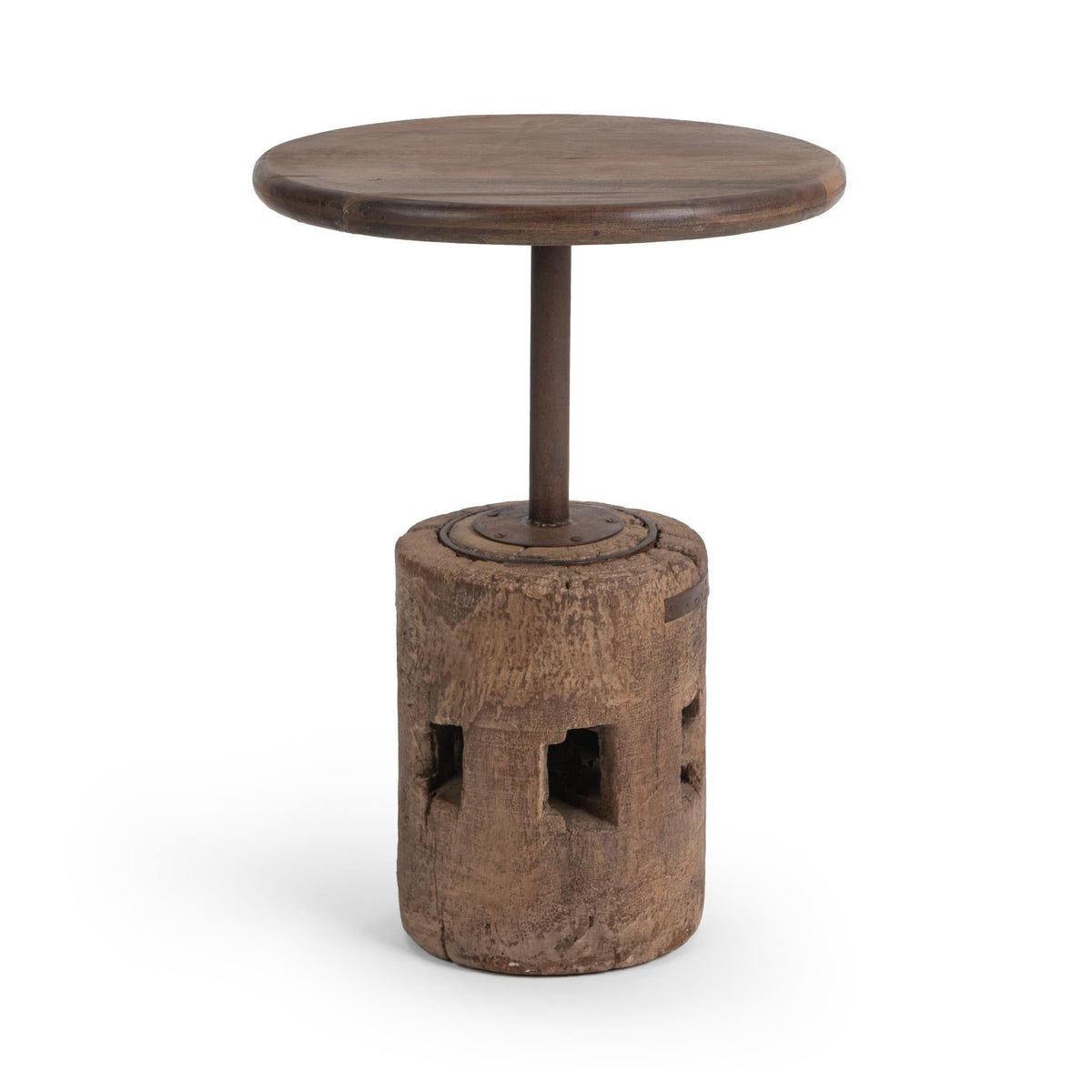 Amira - Large Round Accent Table - Dark Brown