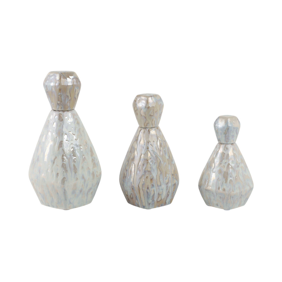 9" / 11" / 13" Tacoma Ceramic Bottles (Set of 3) - Gray