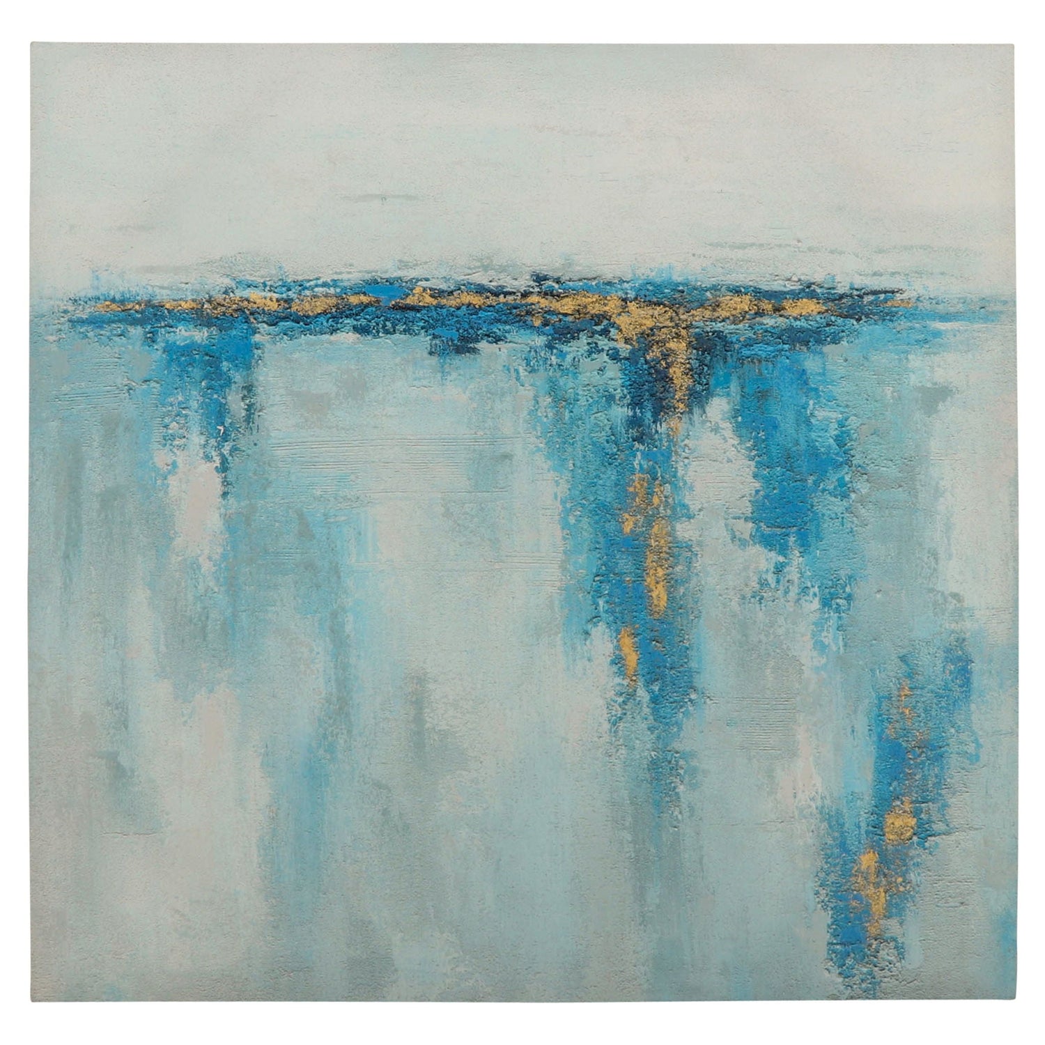Abstract Hand Embelished Canvas Print Multi 40 x 40" - Multi