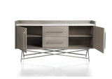 3N2578 Coral Marble Top Rectangular Sideboard In Antique Grey