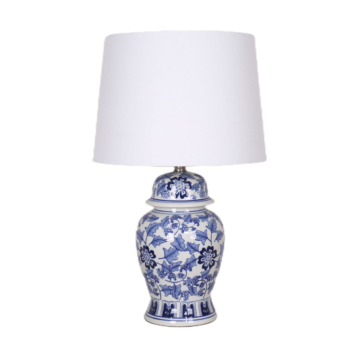 Ceramicamic 25" Temple Jar Table Lamp - Blue / White