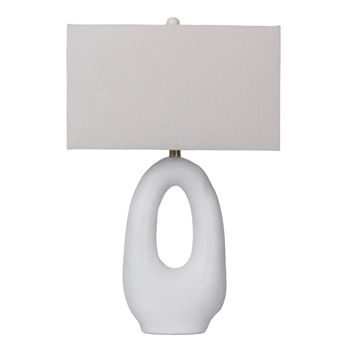 27" Open Cut-Out Oval Table Lamp - White