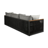 Artesia - 4 Piece Outdoor Patio Conversation Set - Teak / Dark Gray