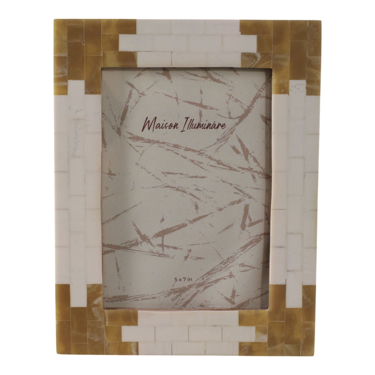 5" x 7" Tiled Resin Photo Frame - Ivory / Tan