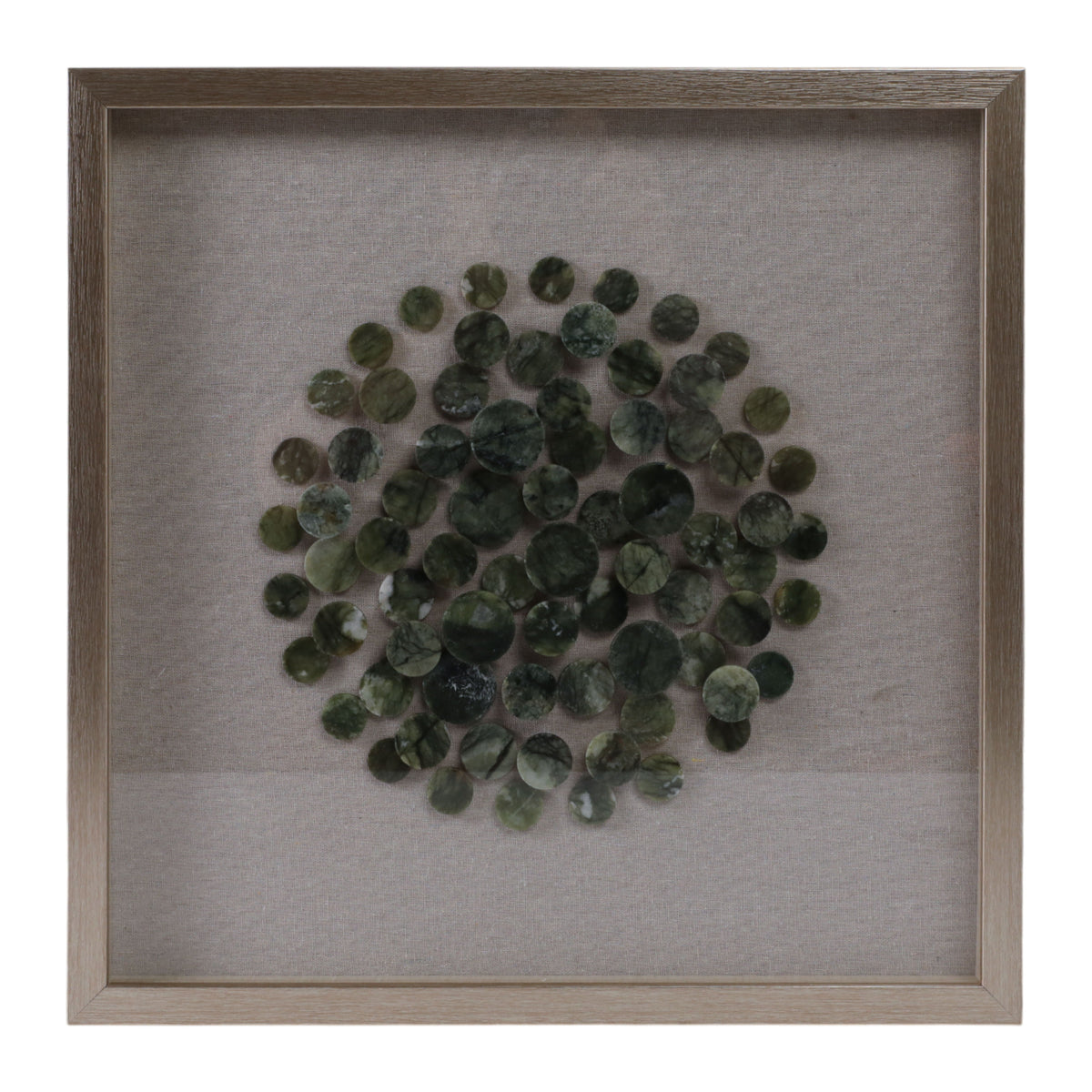 Andre Natural Stone Shadowbox Art - Gray / Green