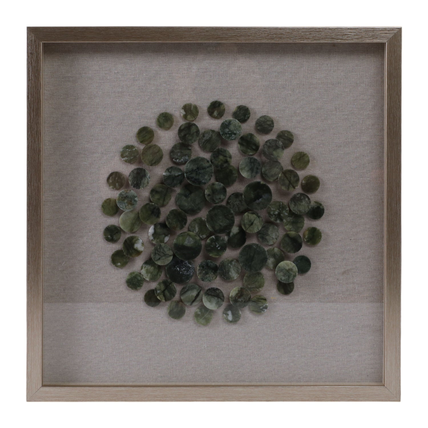 Andre Natural Stone Shadowbox Art - Gray / Green