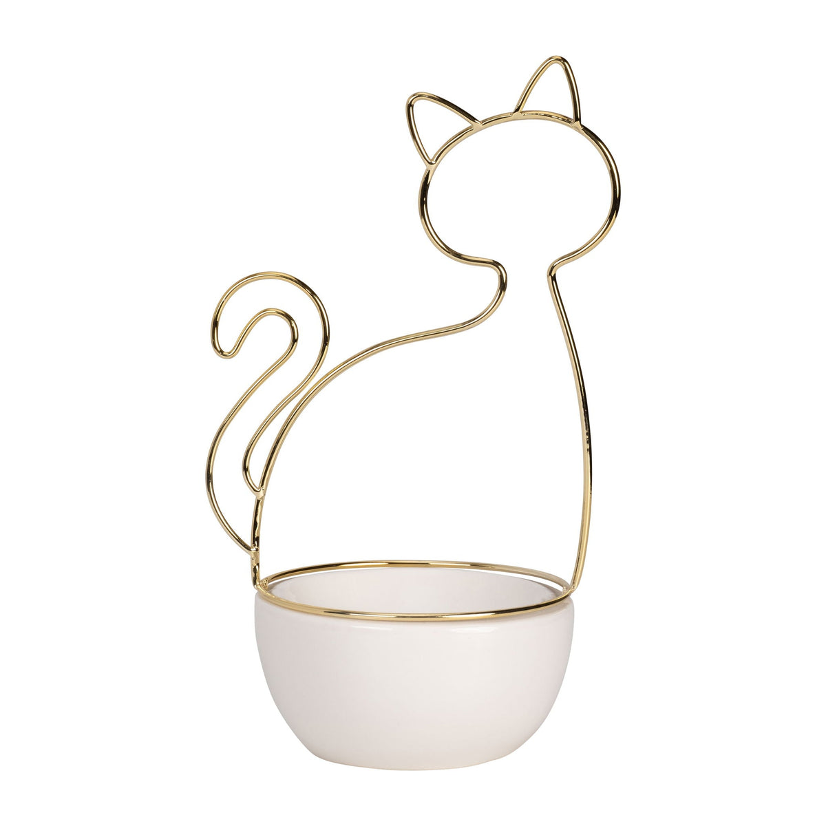 10" Cat Trinket Tray - White