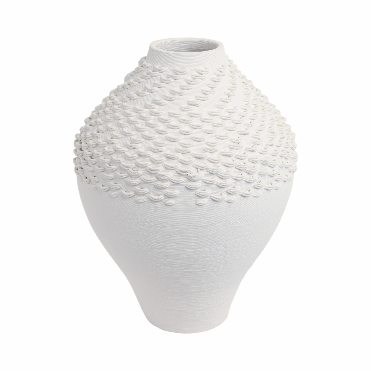 13" Arroyo Large Oversized 3D Printed Porcelain Vase - White