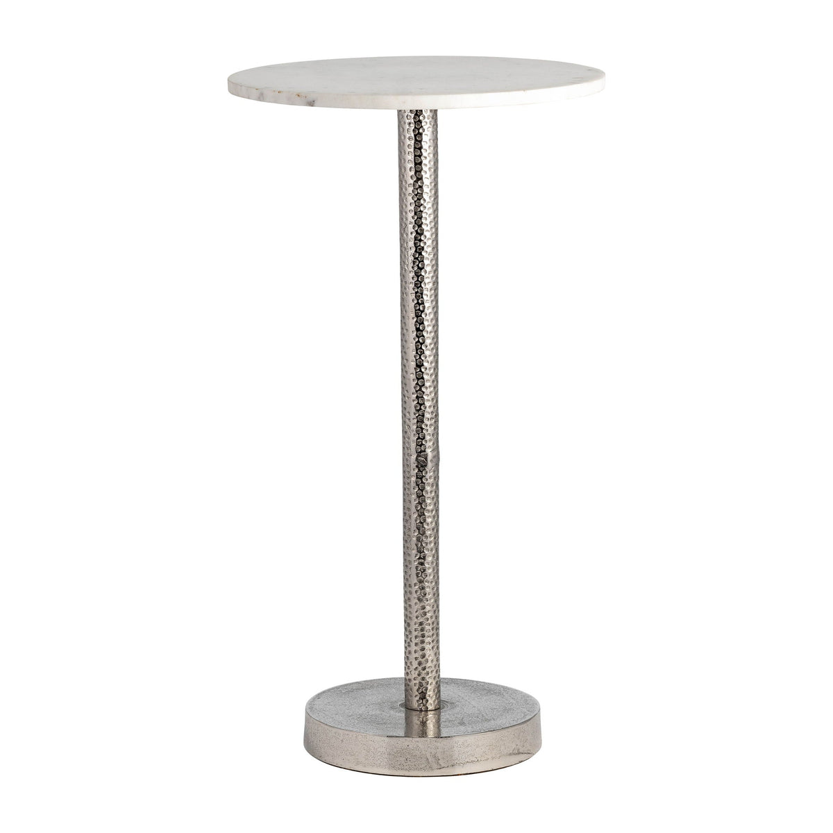 Metal Round Drink Table 24" - Flat Base - Silver