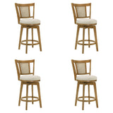 Isla - 30" Amber Glow Bar Height Rubberwood Swivel Barstool