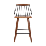 Micah - 26" Modern Counter Height Bar Stool - Walnut / Metal