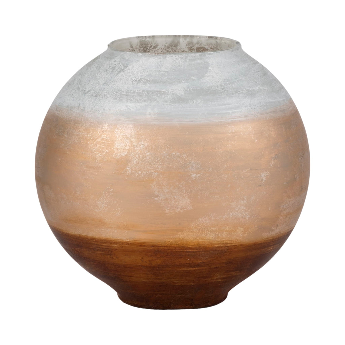 Gold Ombre Round Vase - White / Gold