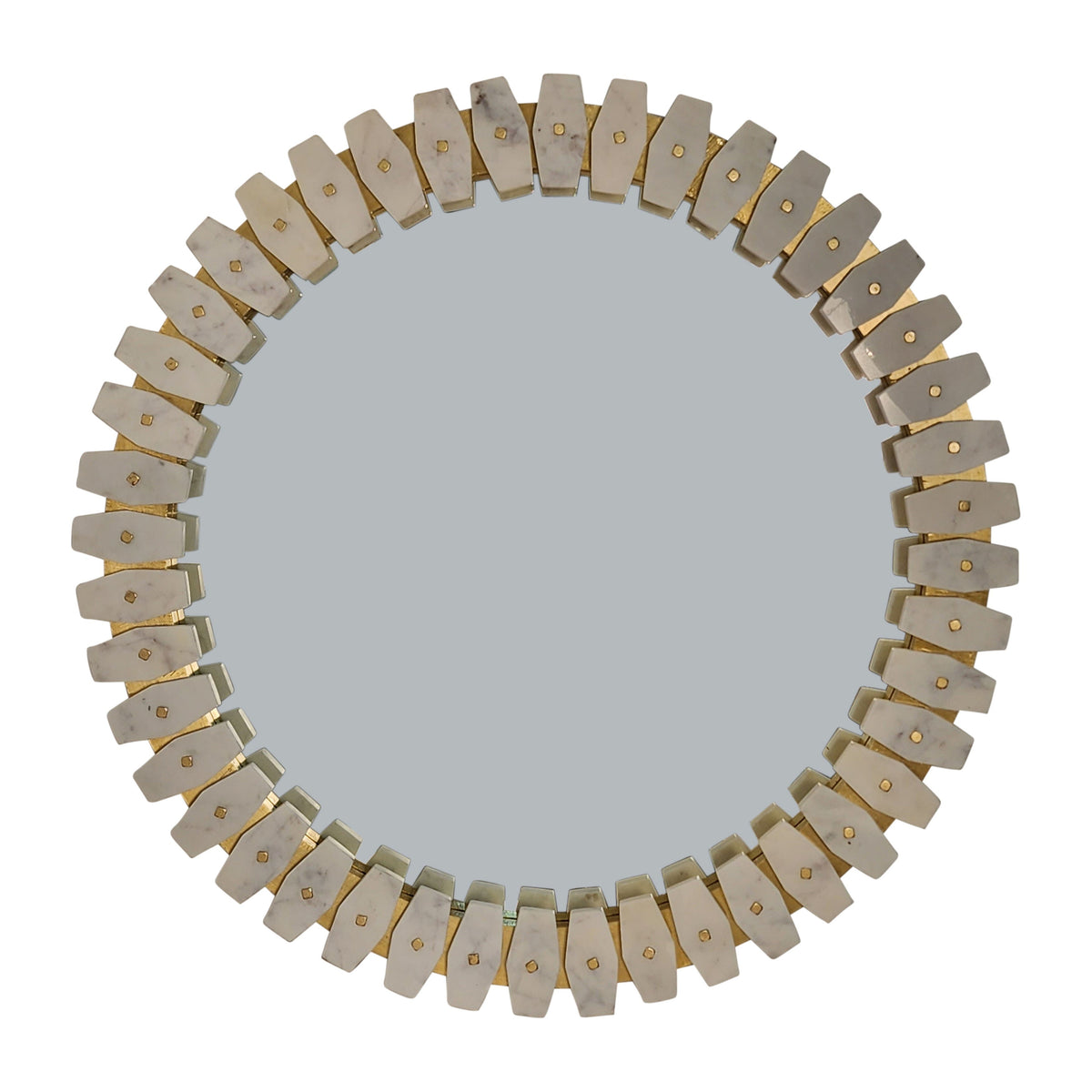35" x 35" Keely Marble Tile Mirror - White