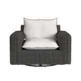 Cabo - Oversized Swivel Club Chair - Dark Gray / White