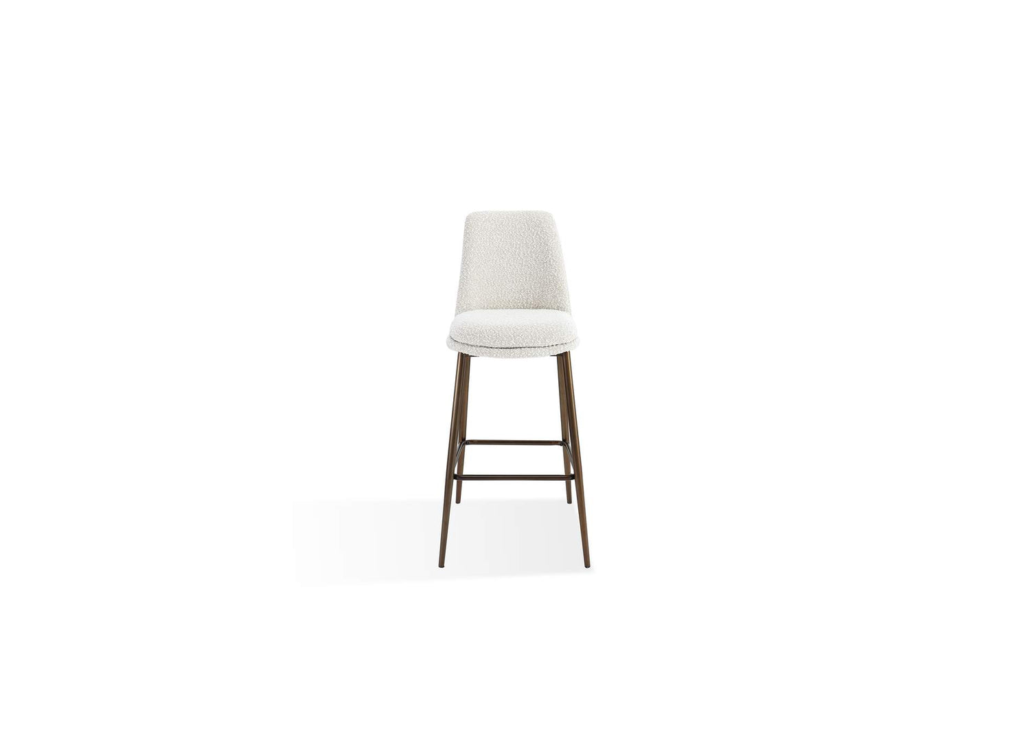 PWTA75FMY Wyatt Upholstered Bar Stool In Ricotta Boucle And Bronze Metal (Set of 2)