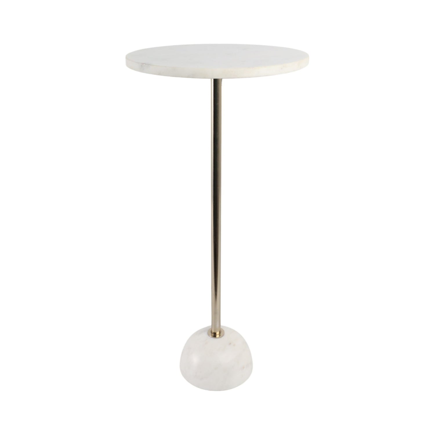 Marble Ball Base Accent Table - White / Gold