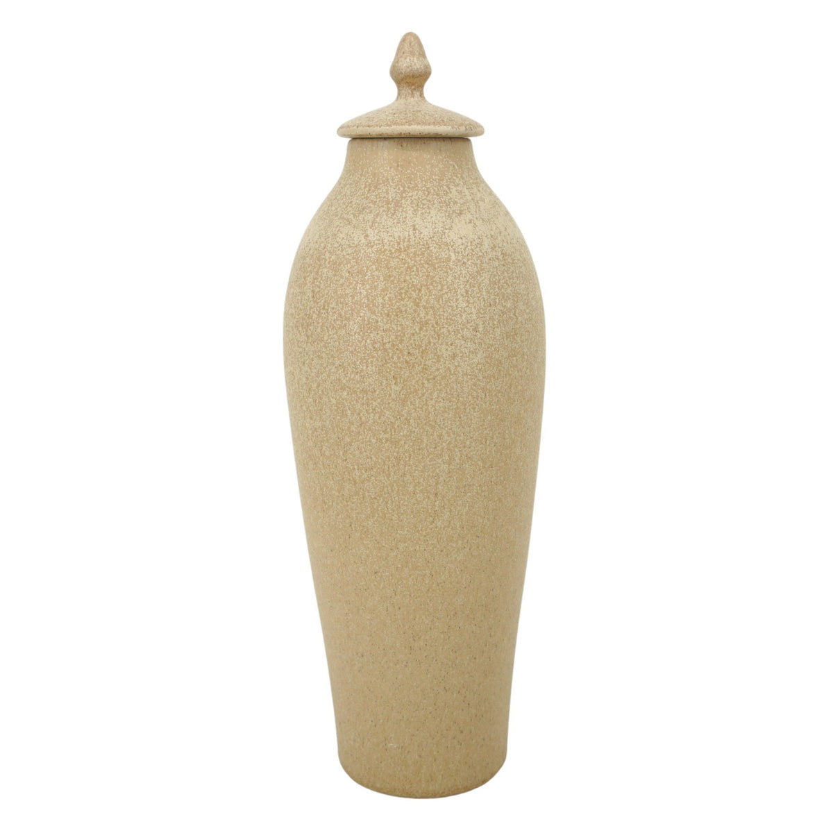 Petros Small Lidded Jar - Tan