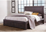 3H57D7 Heath Two Drawer Wood Storage Bed In Basalt Grey