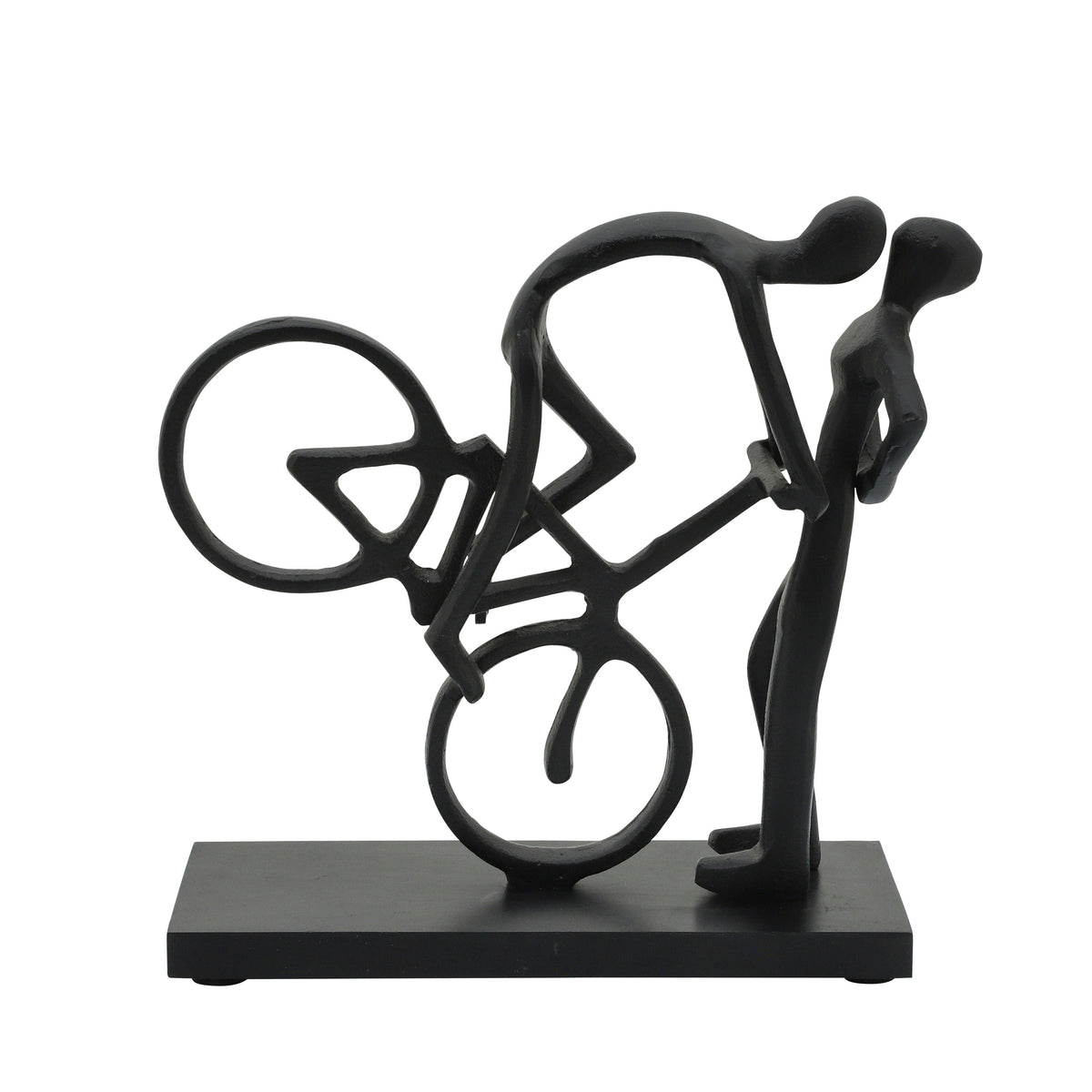 Metal Cyclist Kissing 10" - Black