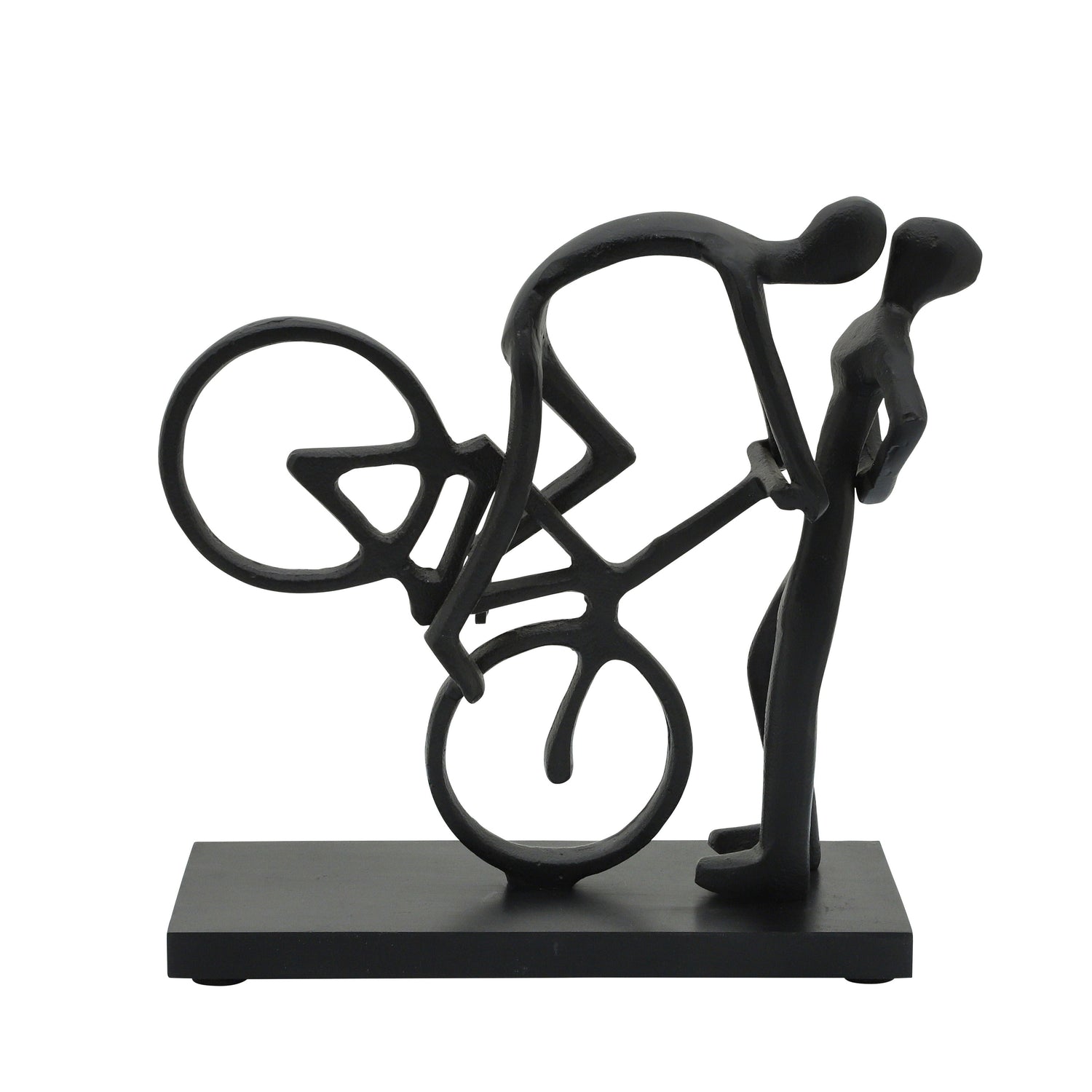 Metal Cyclist Kissing 10" - Black
