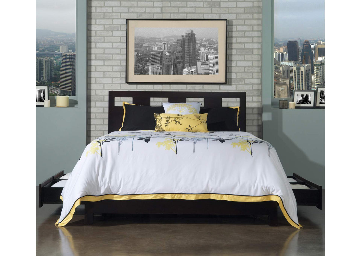 RV23D6 Riva Wood Storage Bed In Espresso