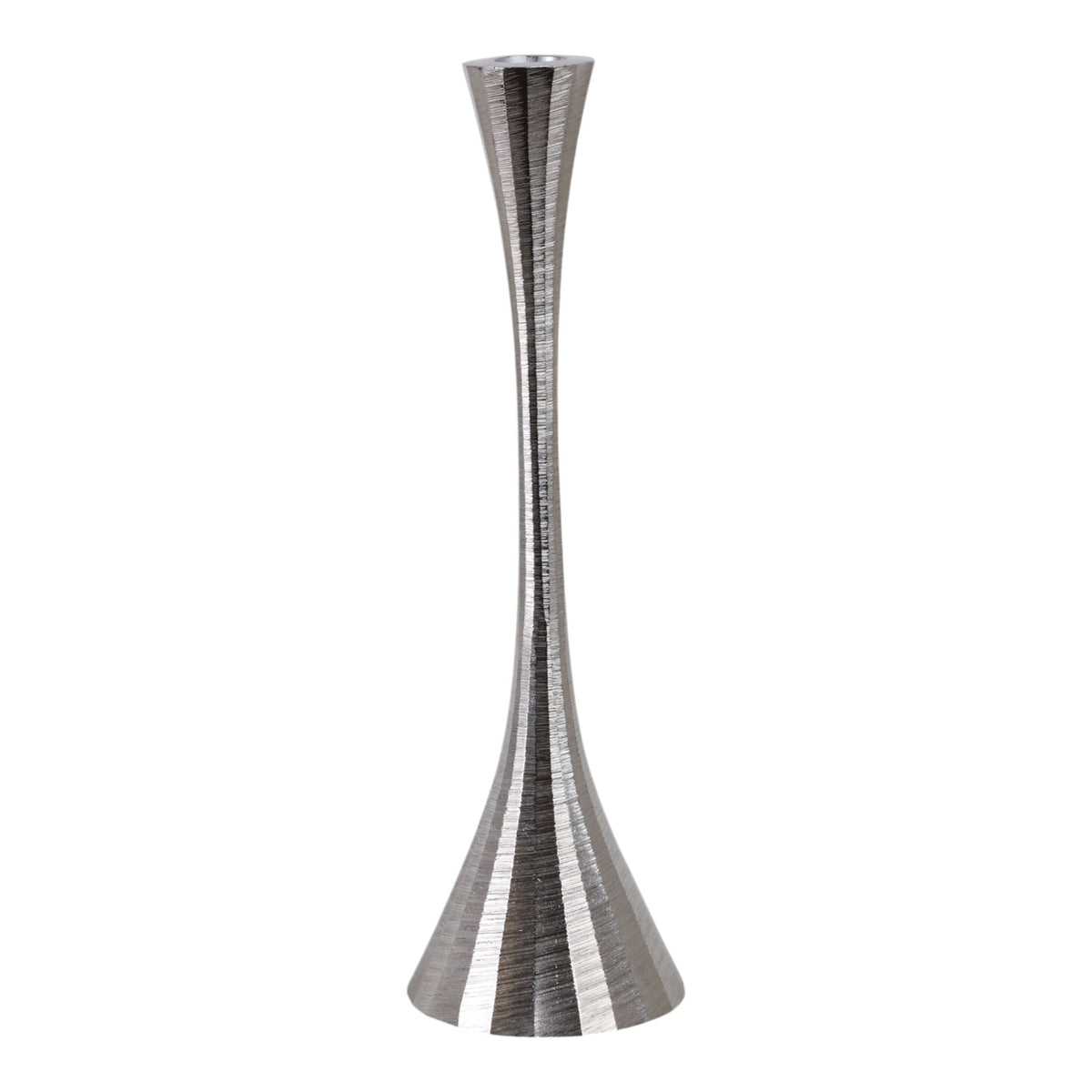 12" Etched Metal Taper Holder - Silver