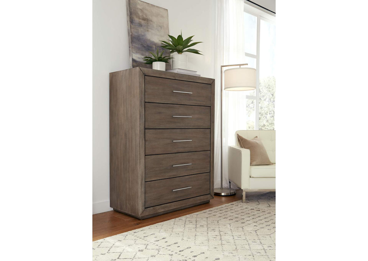 8D6484A Melbourne Five Drawer Chest In Dark Pine (2024)