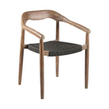 Oasis Santo - 5 Piece Outdoor Patio Round Dining Set - Eucalyptus / Charcoal