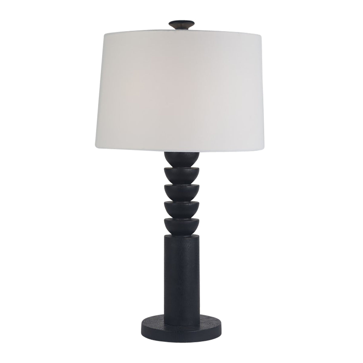 27" Carved Totem Table Lamp - Black