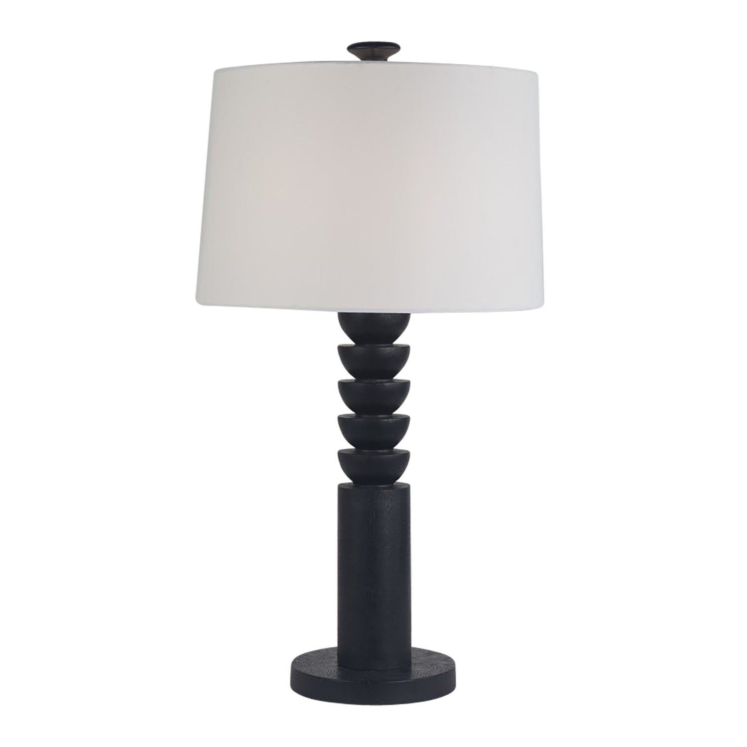 27" Carved Totem Table Lamp - Black