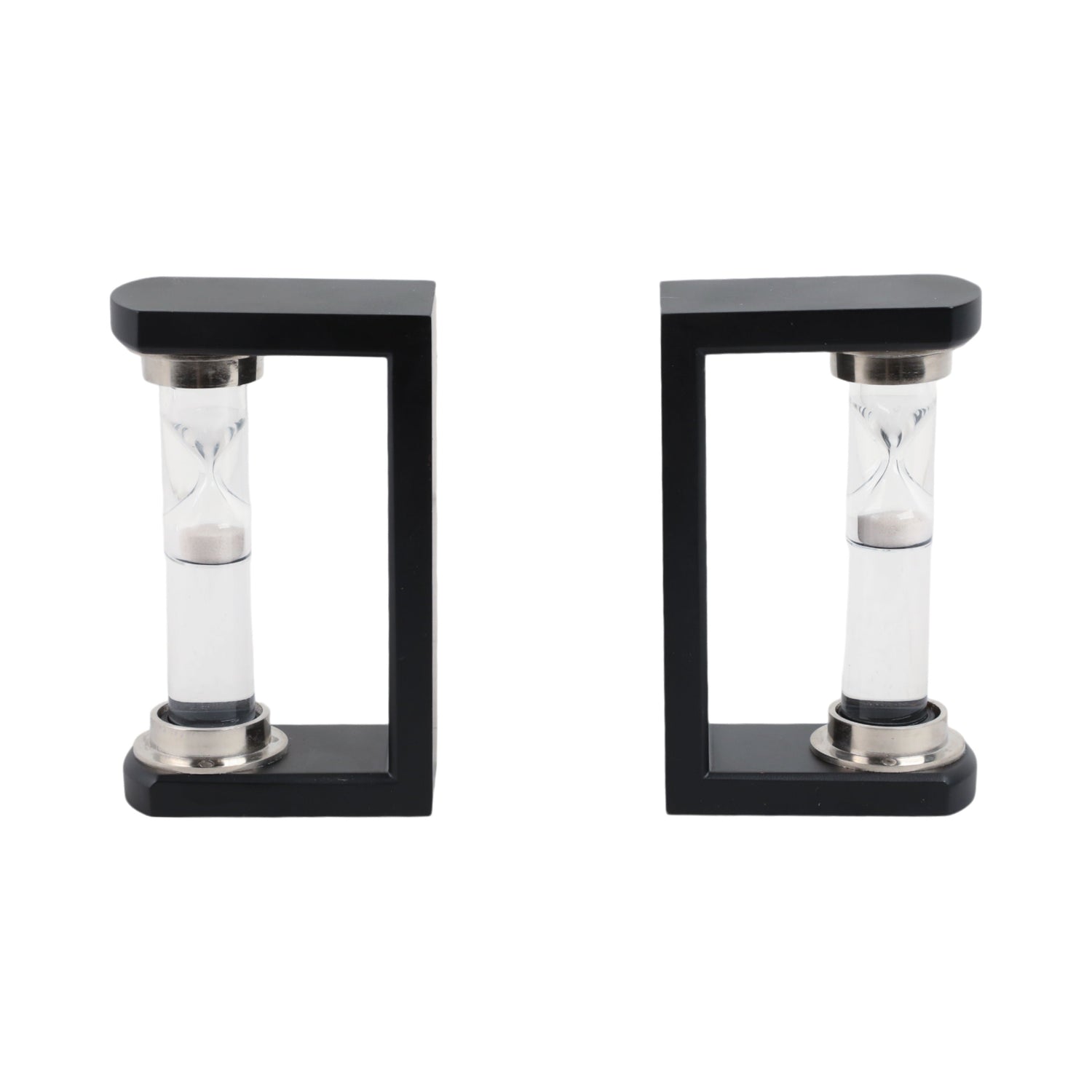 Raven Small Hourglass Bookends (Set of 2) - Black