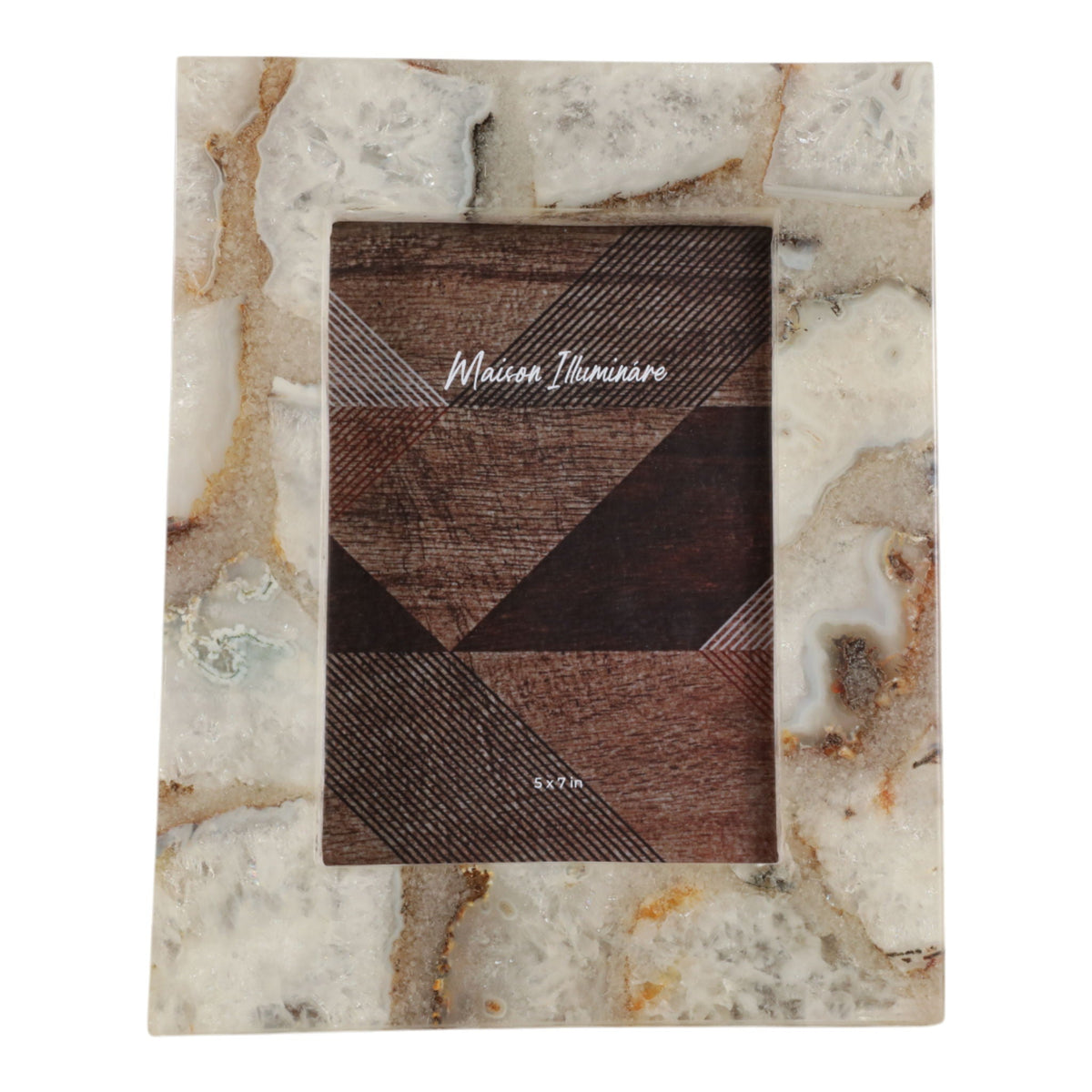 5" x 7" Agate Photo Frame - White