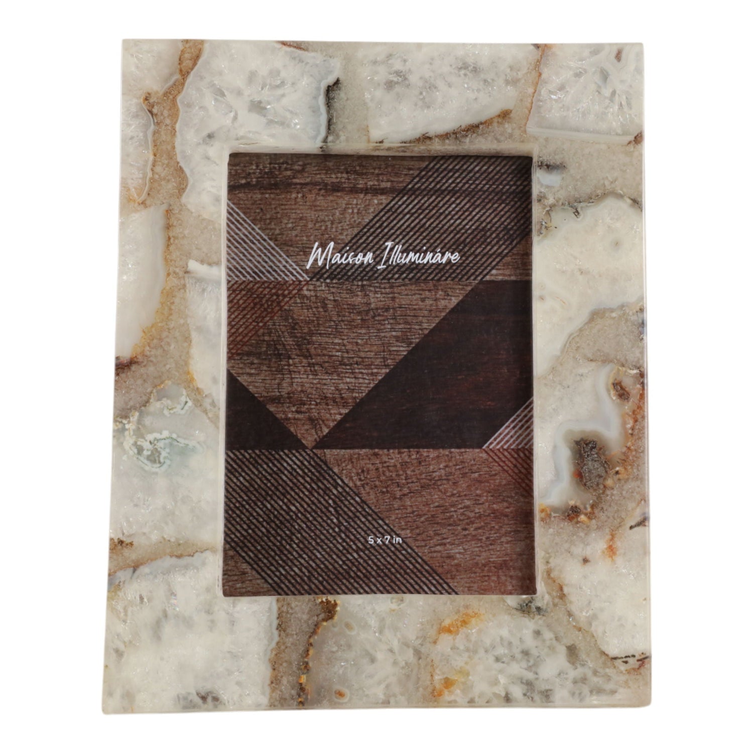 5" x 7" Agate Photo Frame - White