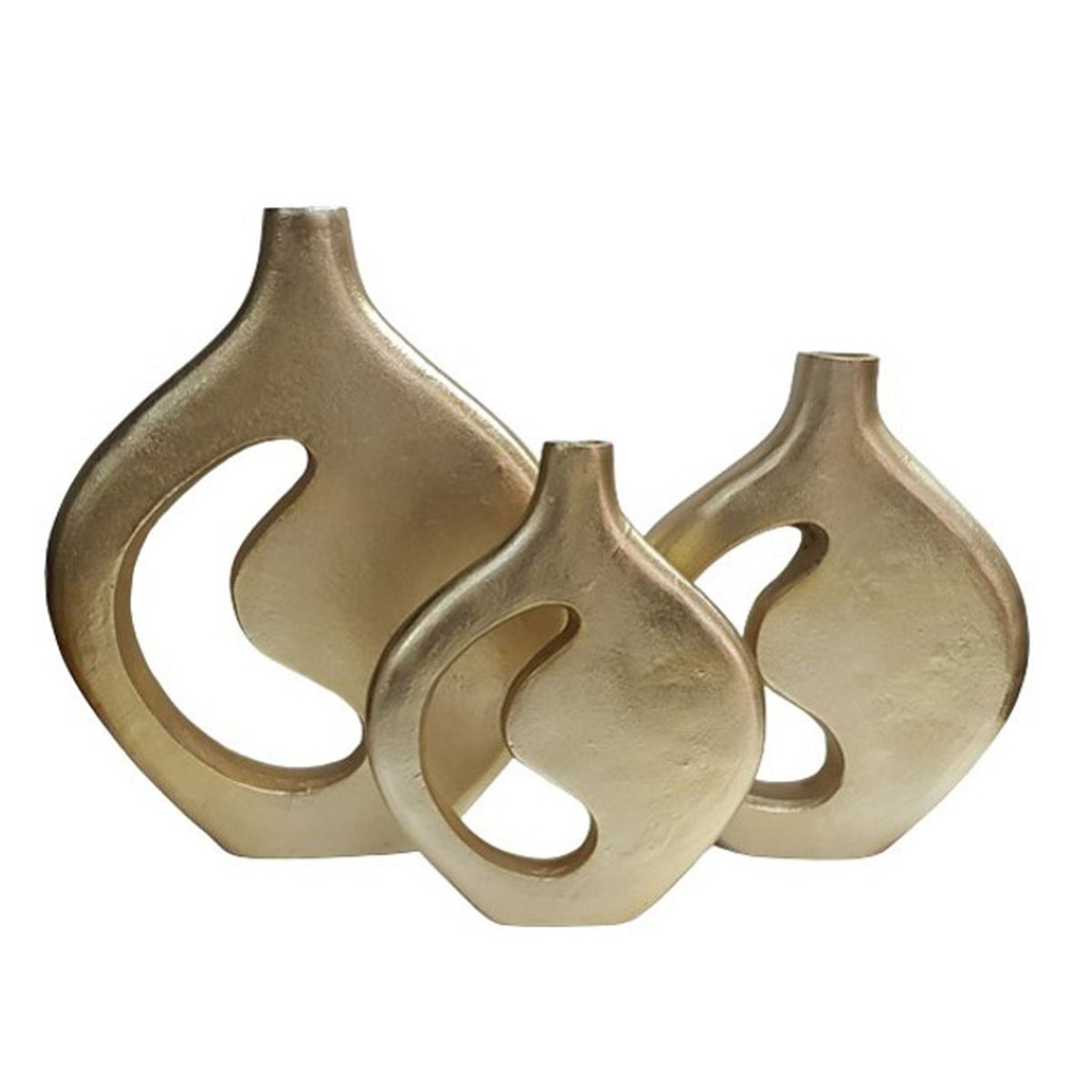 14" Adair Metal Vase - Champagne