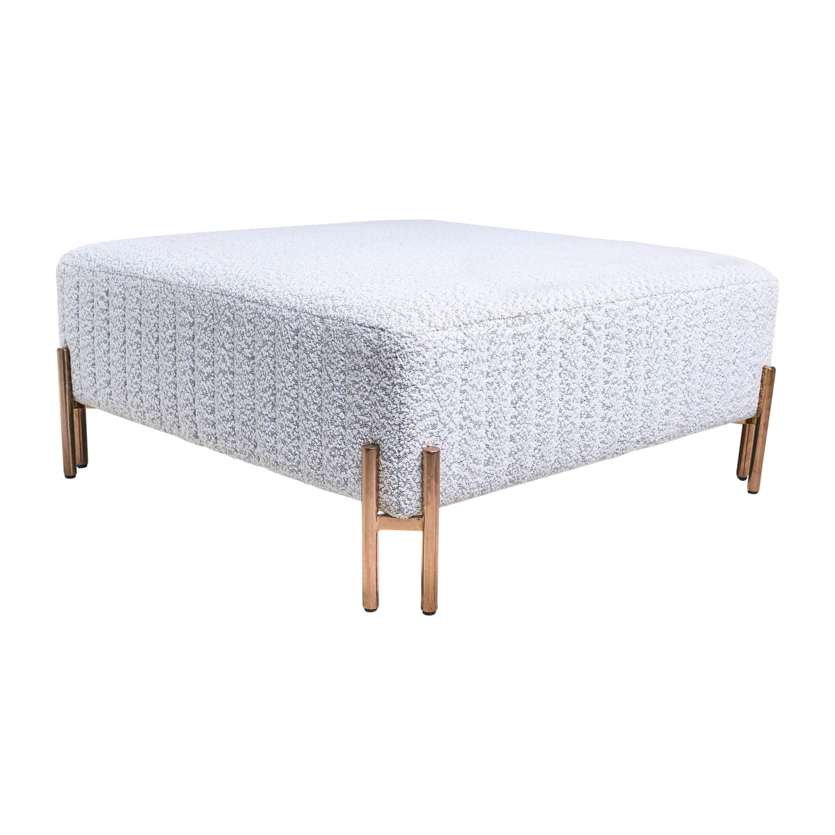 Square Ottoman - White / Black