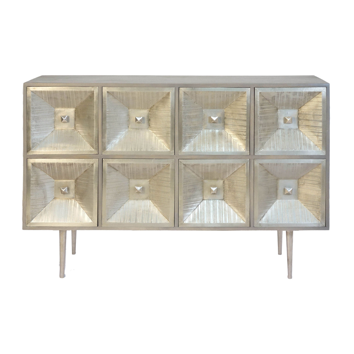 Wood 8-Drawers Sideboard 52" - Silver