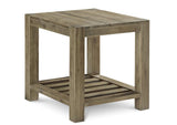 3E8722 Canyon Solid Wood Rectangular End Table In Washed Grey