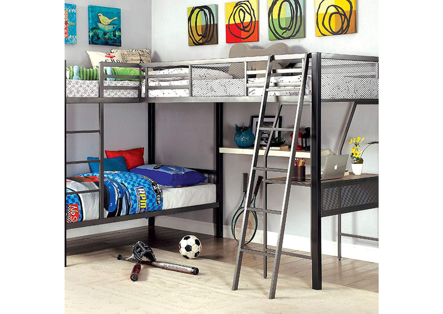 Ballarat L-shaped Triple Twin Bunk Bed
