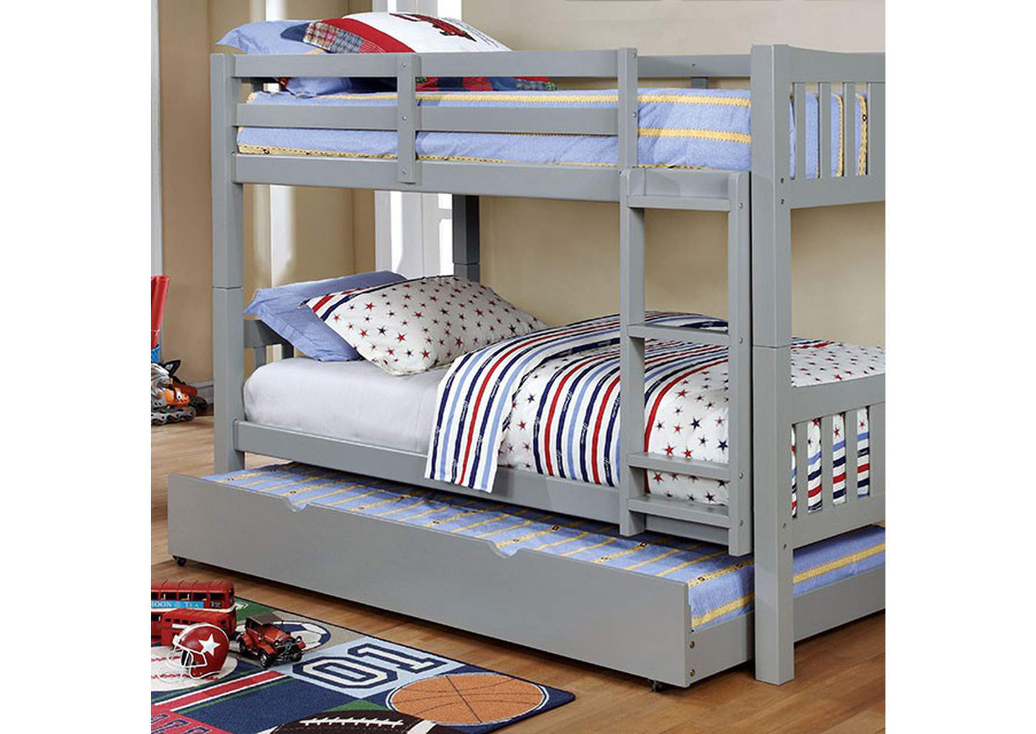 Cameron Twin/Twin Bunk Bed, Gray
