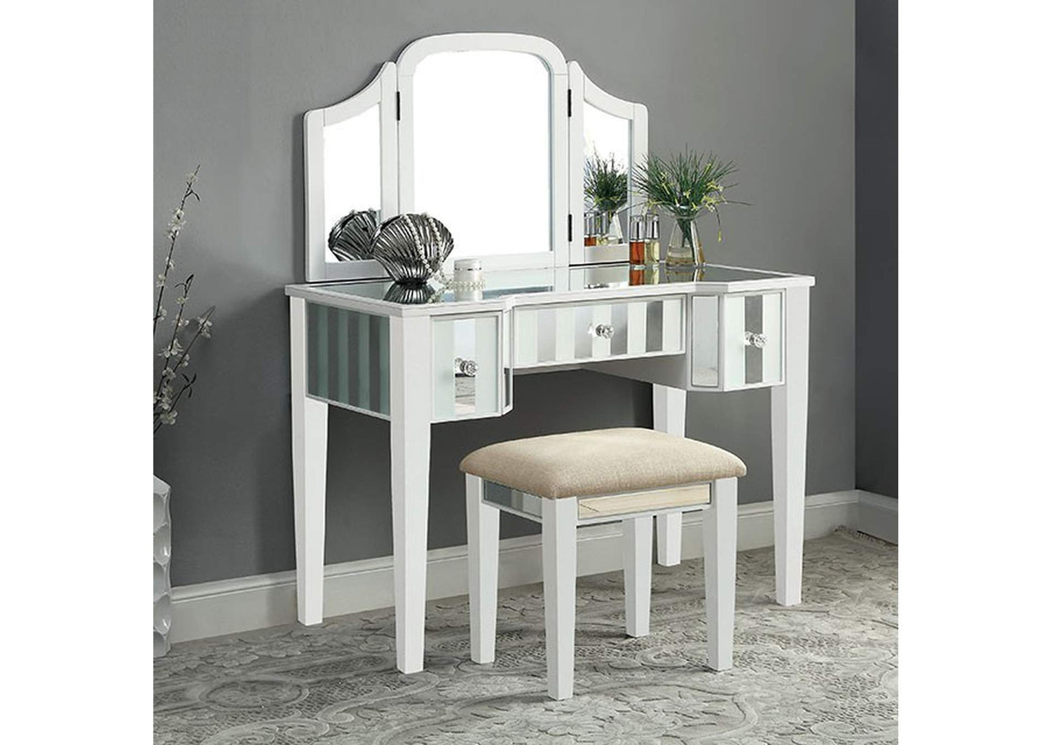 Cyndi Vanity w/ Stool