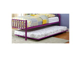 CM-TR1032PR Rainbow Purple High Headboard Full Metal Platform Bed w/Trundle