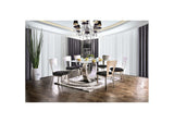 CM3728T-TABLE Nova Silver and Black Dining Table w/4 Side Chair