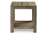 3E8722 Canyon Solid Wood Rectangular End Table In Washed Grey