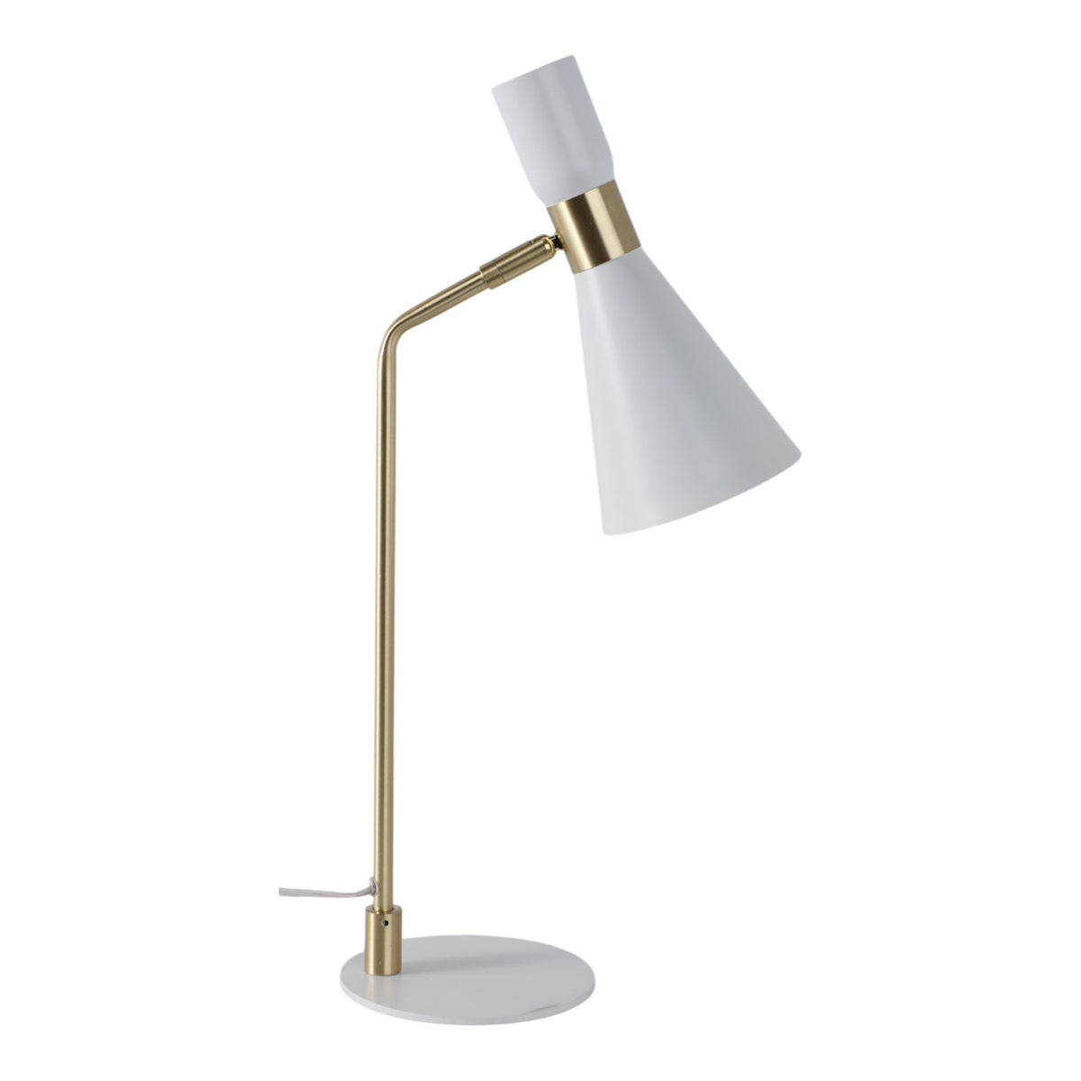 21" Metal Table Lamp - White / Gold
