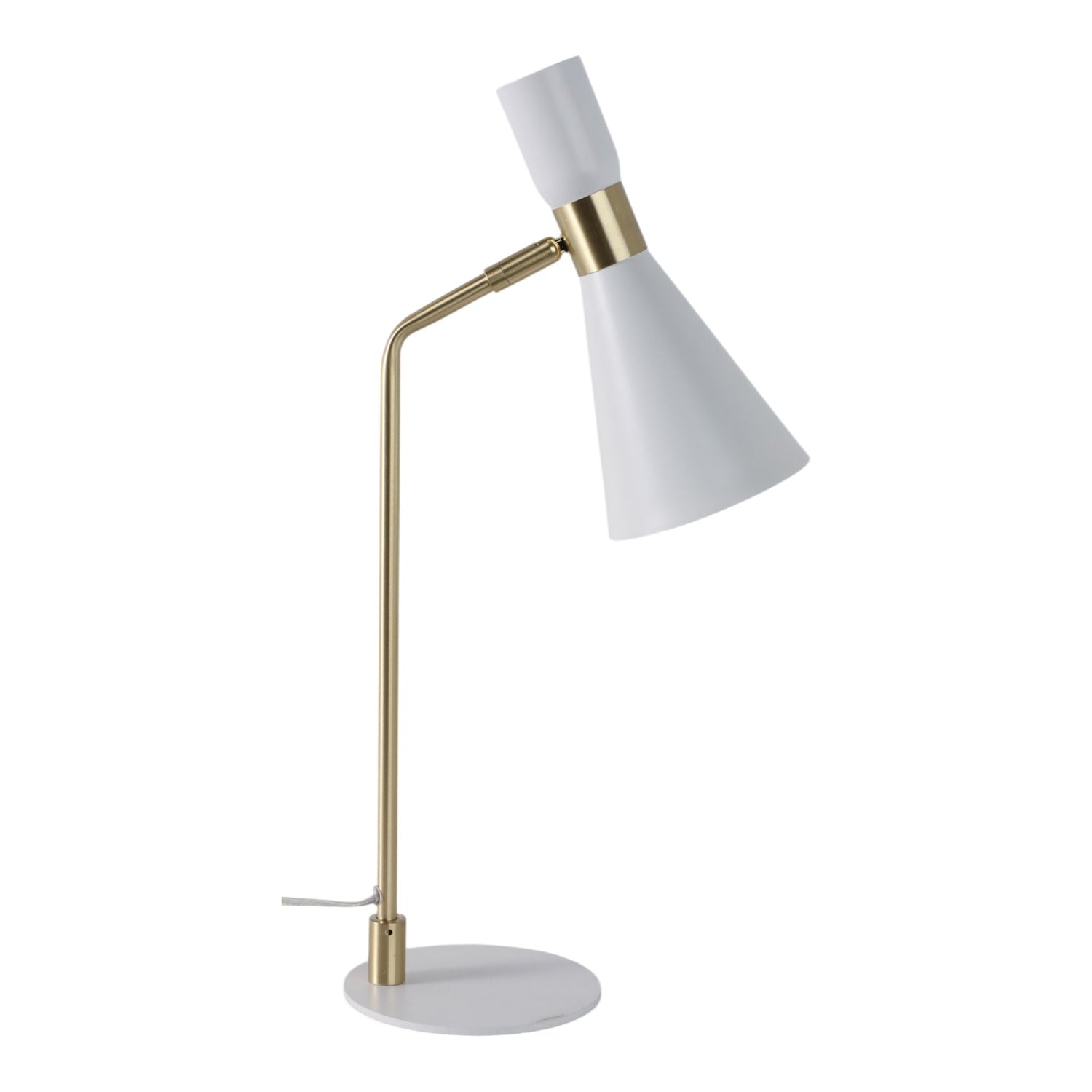 21" Metal Table Lamp - White / Gold